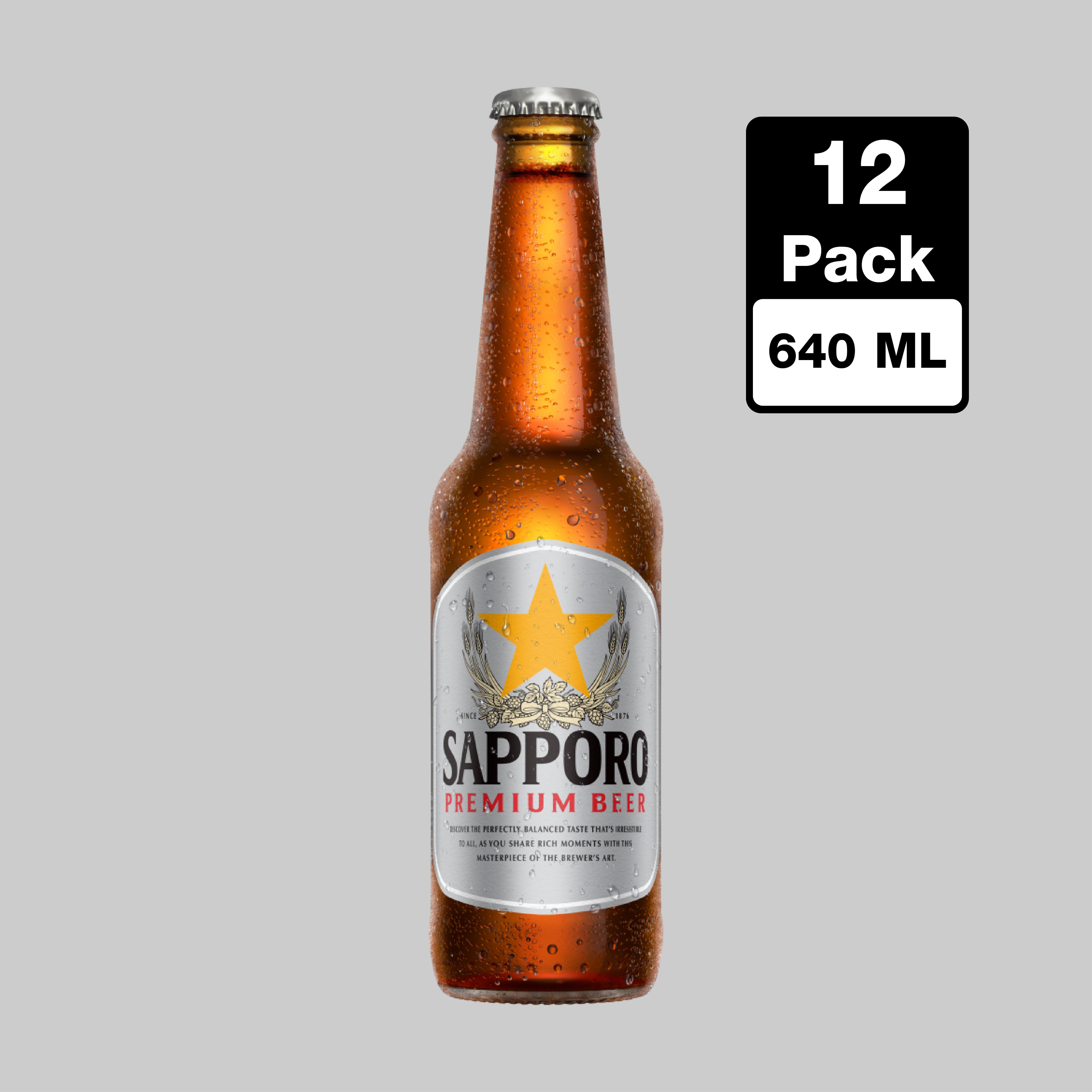 Sapporo Premium Lager Bottle 12x640ml 4.9% | TIME2DRINK